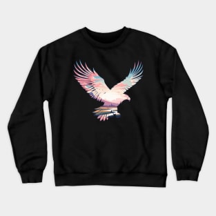 Eagle Silhouette - Sky Landscape Design Crewneck Sweatshirt